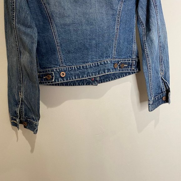 Vintage Y2k Gap Dark Wash Denim Trucker Jacket - Picture 5 of 13